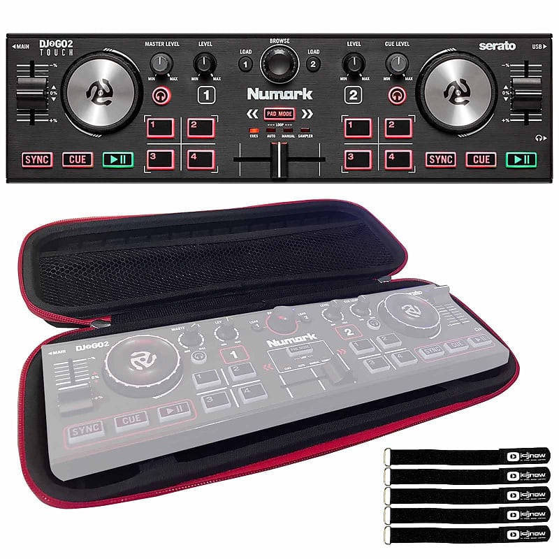 Numark DJ2GO2 Touch Pocket 2-Channel DJ Controller w EVA Travel Case