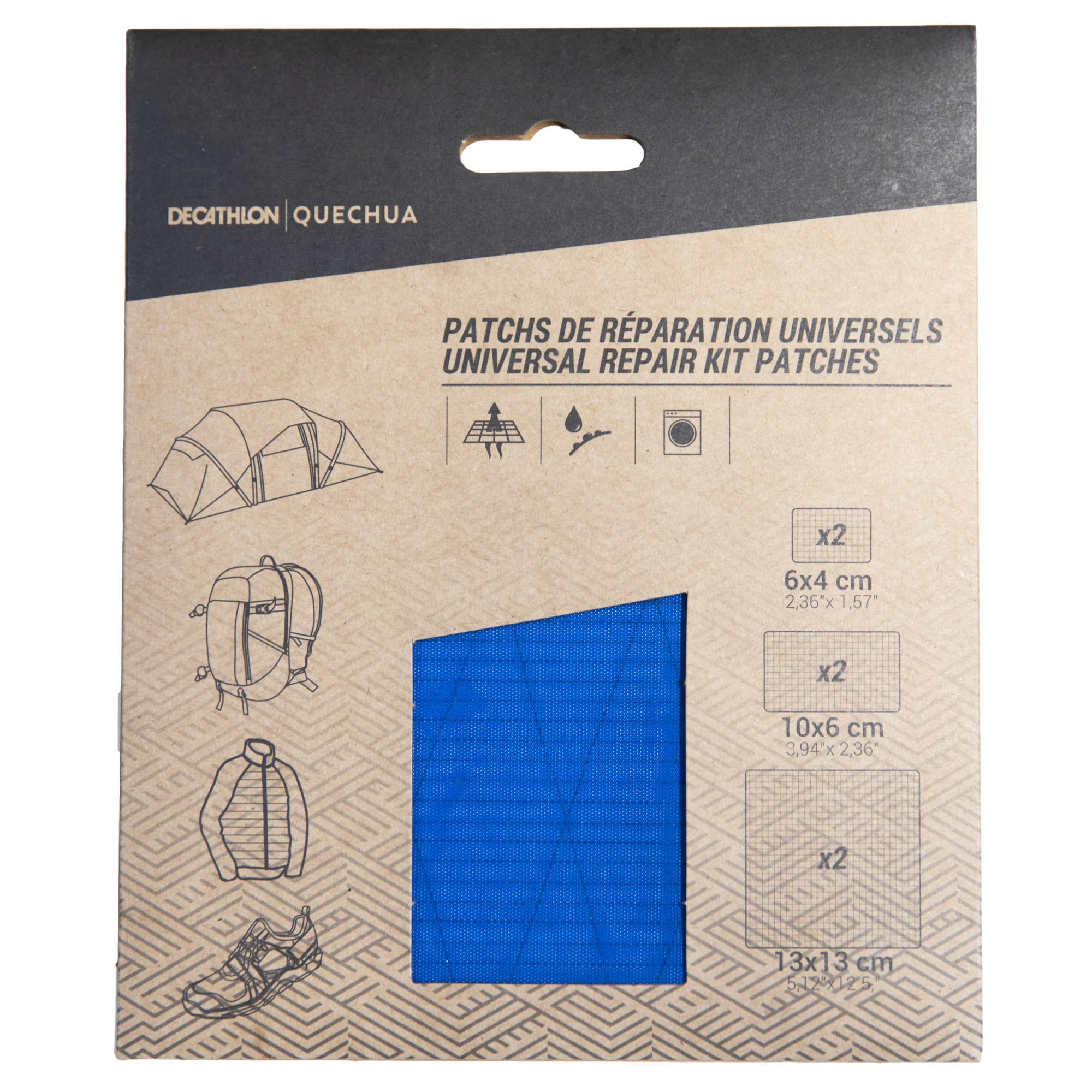 Quechua self-adhesive patches for repairing holes