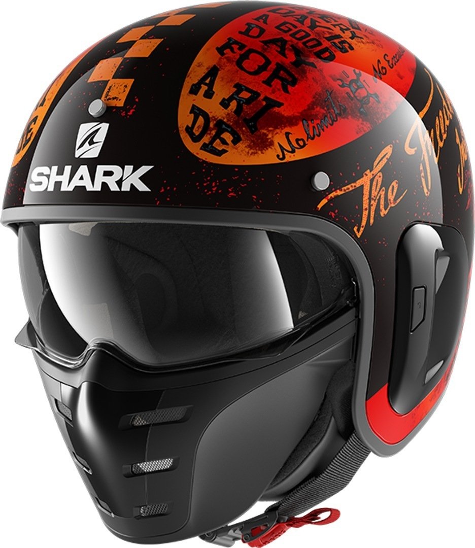 Shark S-Drak 2 Tripp In Helmet with Logo, Black/Red