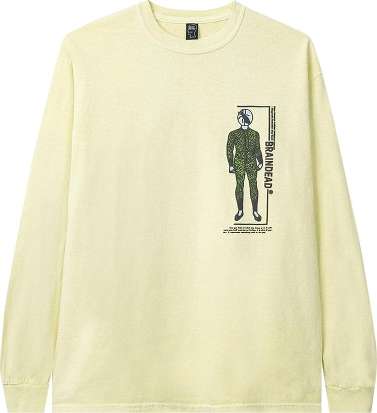 Brain Dead Evaluate Long-Sleeve Tee 'Lemon', yellow