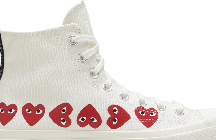 Converse Comme des Garçons Play x Chuck 70 Hi Top Multi Heart sneakers, white