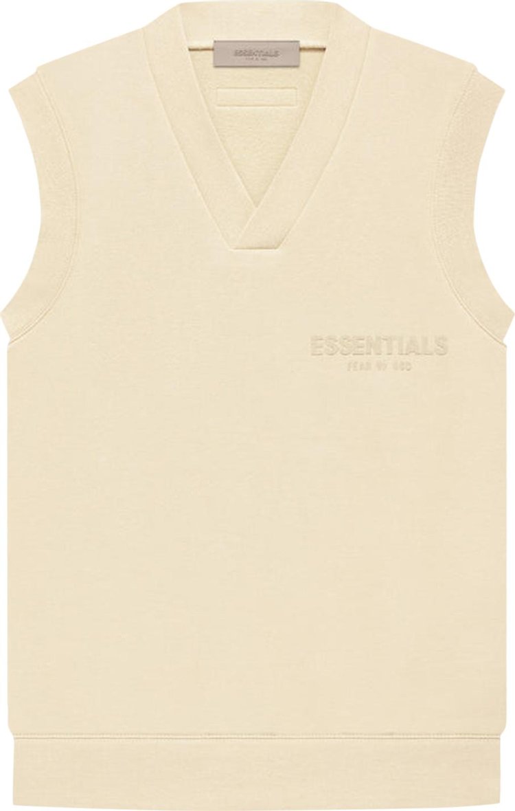 Fear of God Essentials V Neck Vest 'Egg Shell', cream