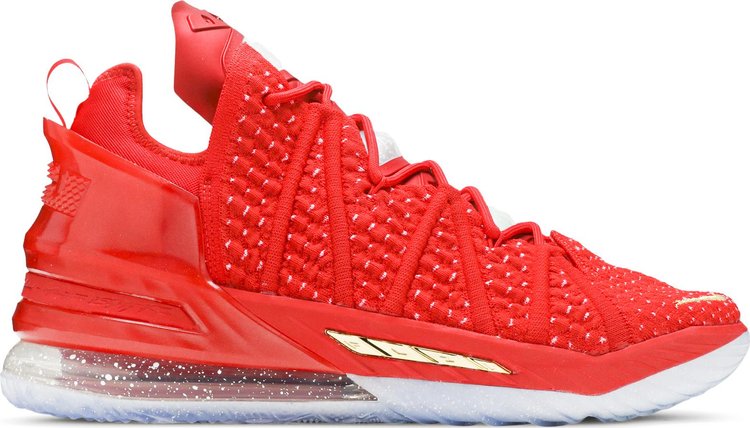 Nike LeBron 18 'X-Mas In LA' Sneakers, Red