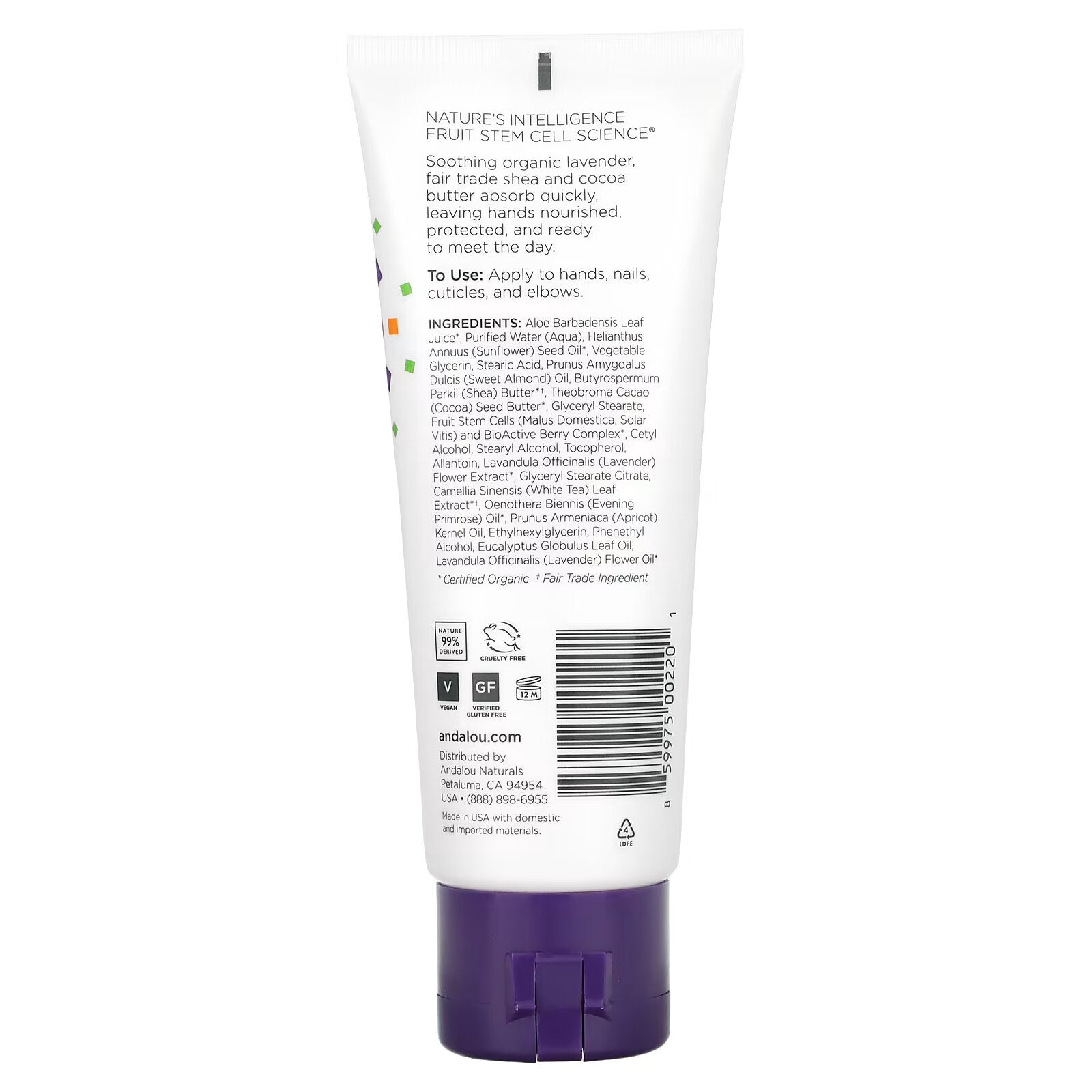 Andalou Naturals, Power of Nature, Hand Cream, Lavender & Shea, 3.4 fl oz (100 ml)