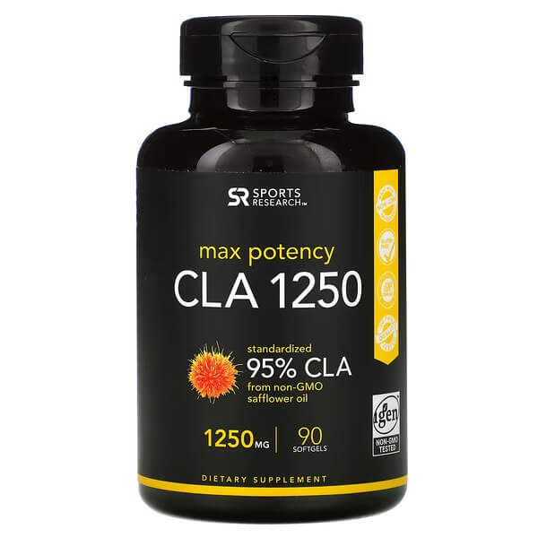 Conjugated Linoleic Acid 1250CLA Sports Research 1250 mg, 90 tablets