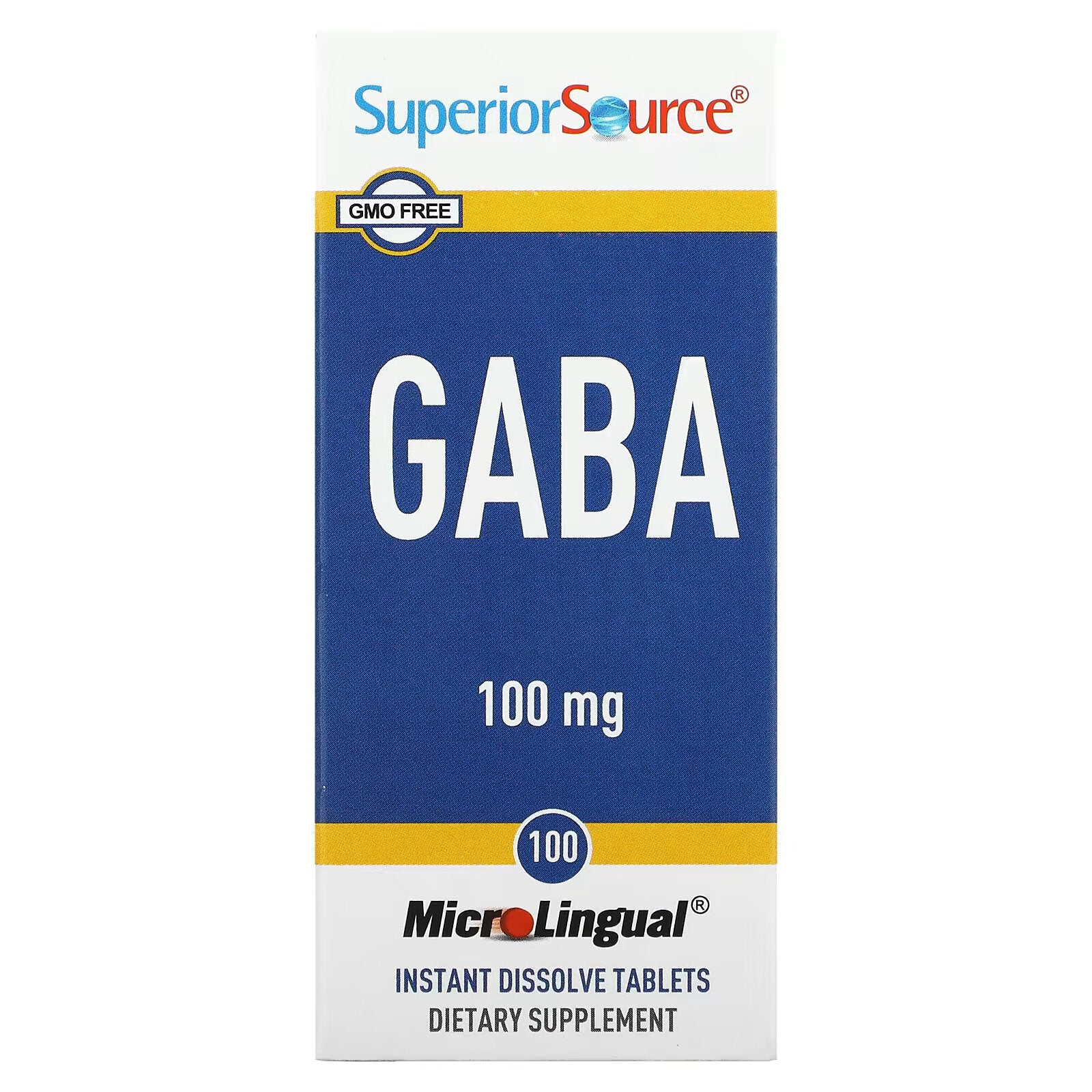 Superior Source, GABA، 100 مجم، 100 قرص سريع الذوبان MicroLingual