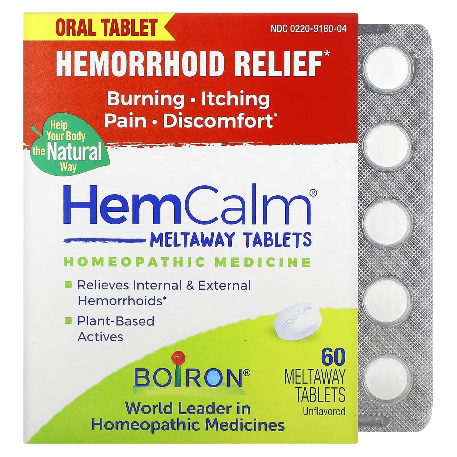 Hemorrhoid remedy Boiron HemCalm without additives, 60 tablets