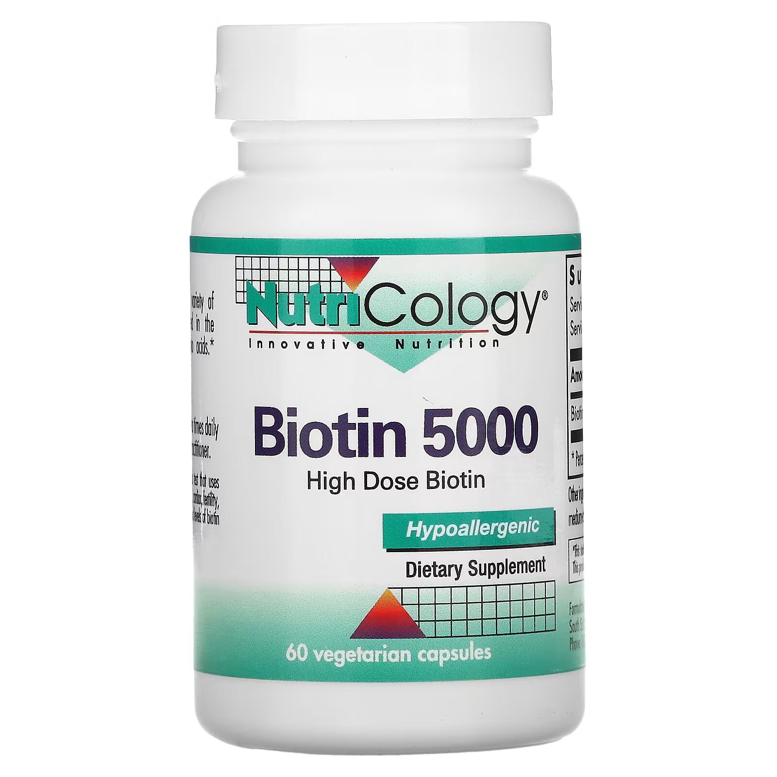 Nutricology, Biotin 5000, 60 Vegetarian Capsules