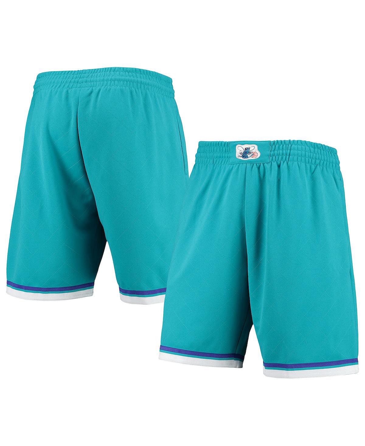 Charlotte Hornets 1992 Hardwood Classics 75th Anniversary Swingman Mitchell & Ness Men's Turquoise Shorts, Turquoise