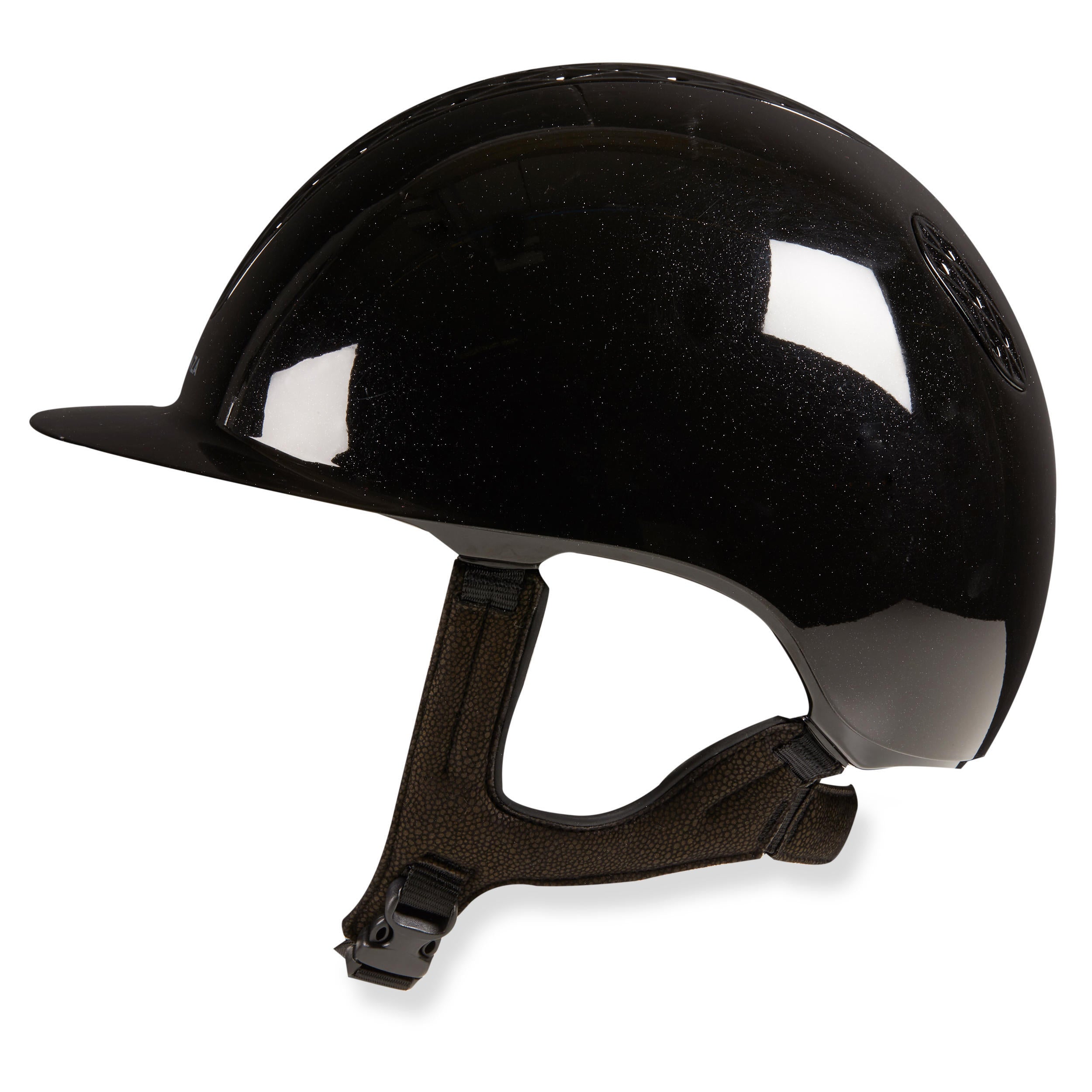 Fouganza 520 riding helmet, asphalt gray / walnut brown