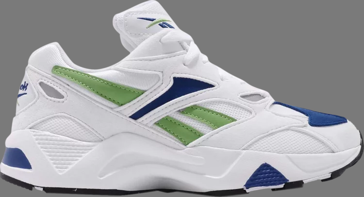 حذاء رياضي wmns aztrek 96 'أبيض وأخضر' من Reebok، باللون الأبيض