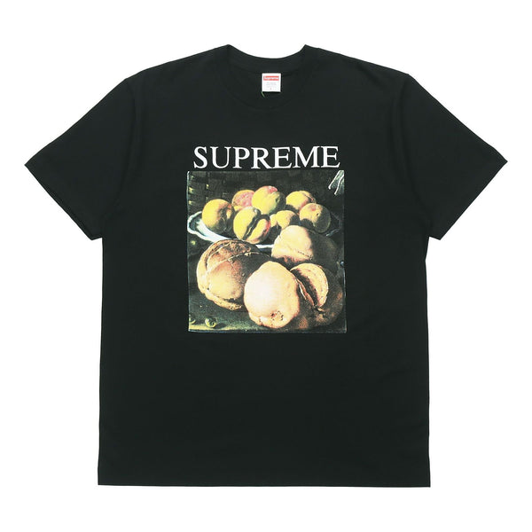 تي شيرت Supreme FW18 Still Life مطبوع عليه صورة شخصية بأكمام قصيرة للجنسين، أسود