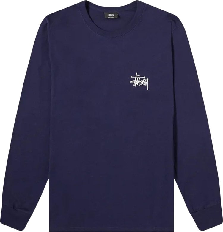 Stussy Basic Long-Sleeve Tee 'Navy', blue