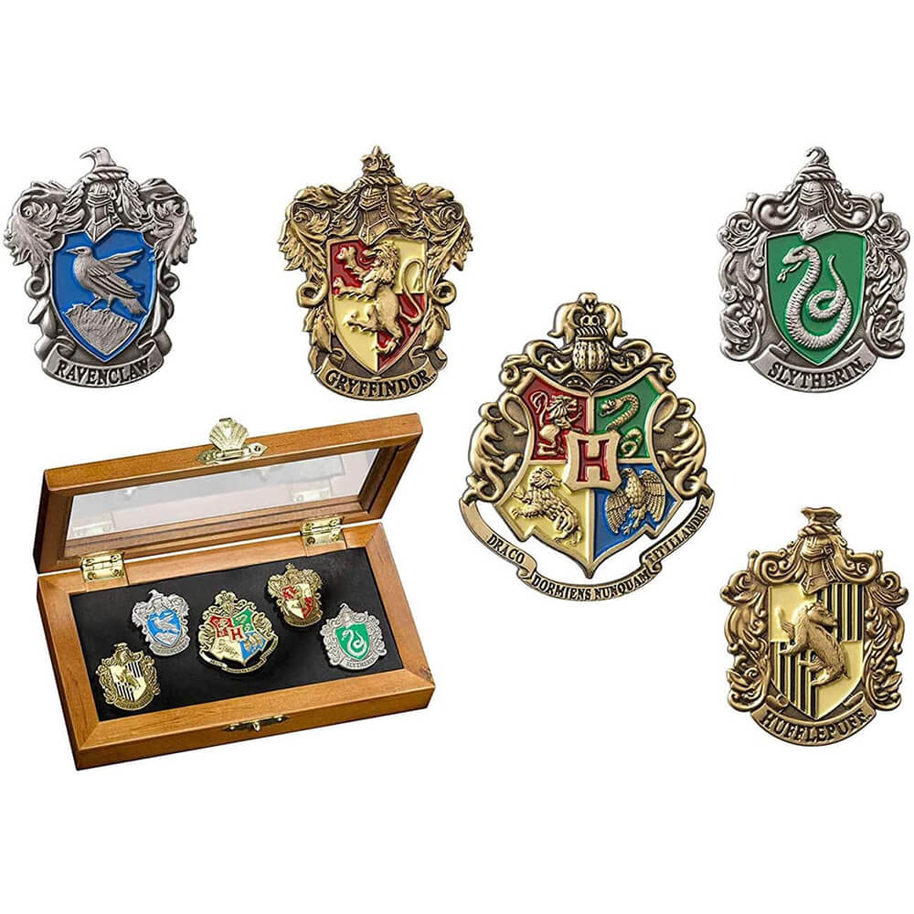 The Noble Collection Harry Potter Hogwarts House Badge Set, 5 Piece