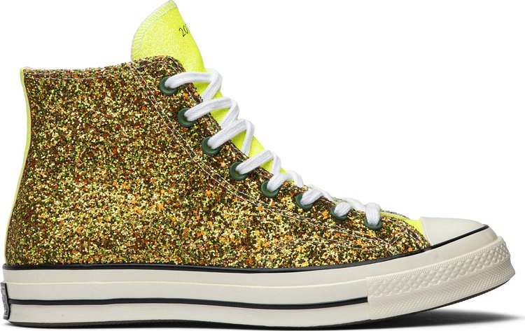 Converse JW Anderson x Chuck 70 High Glitter Pack Sneakers - Gold Silver