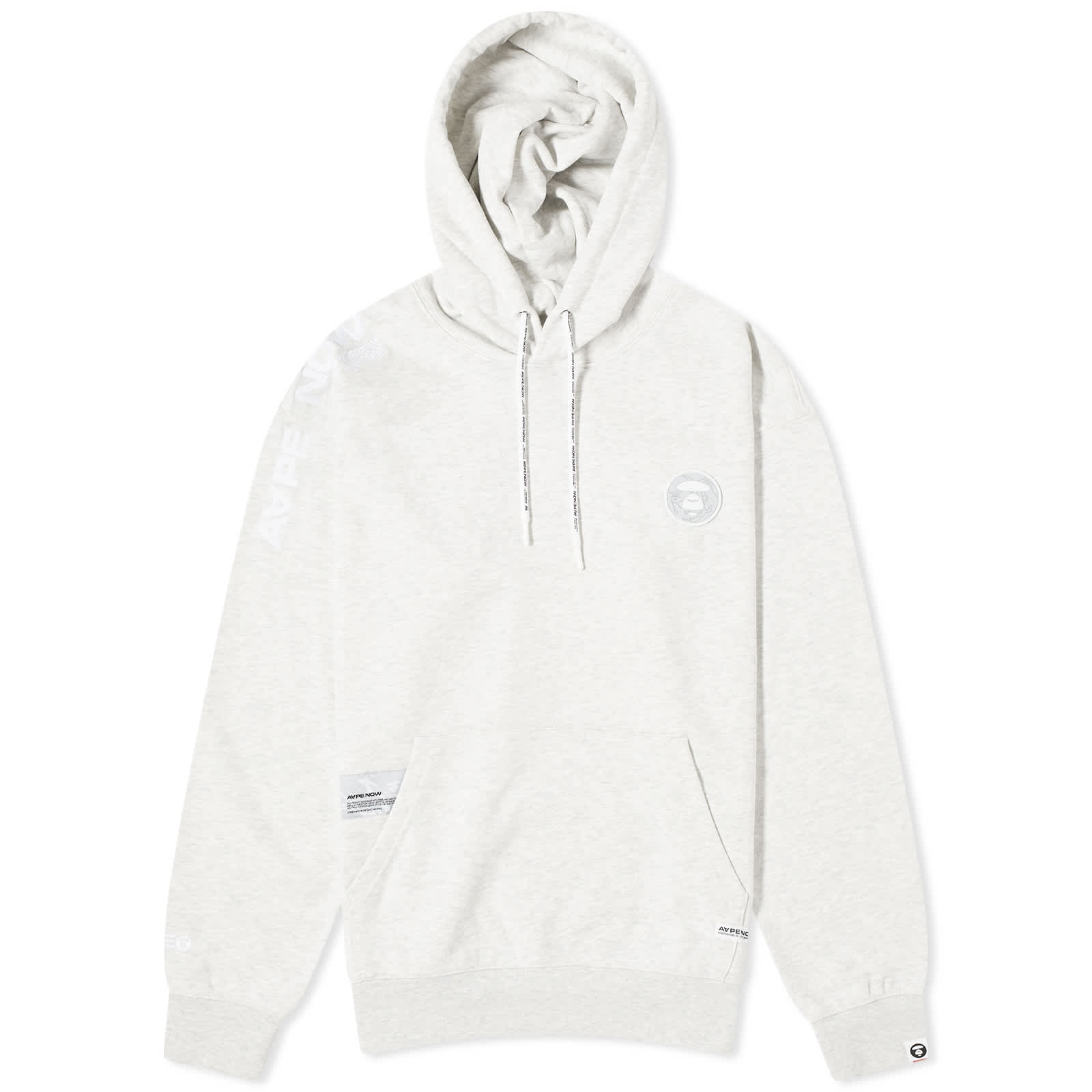 Aape Camo Silicone Badge Hoodie in Heather White