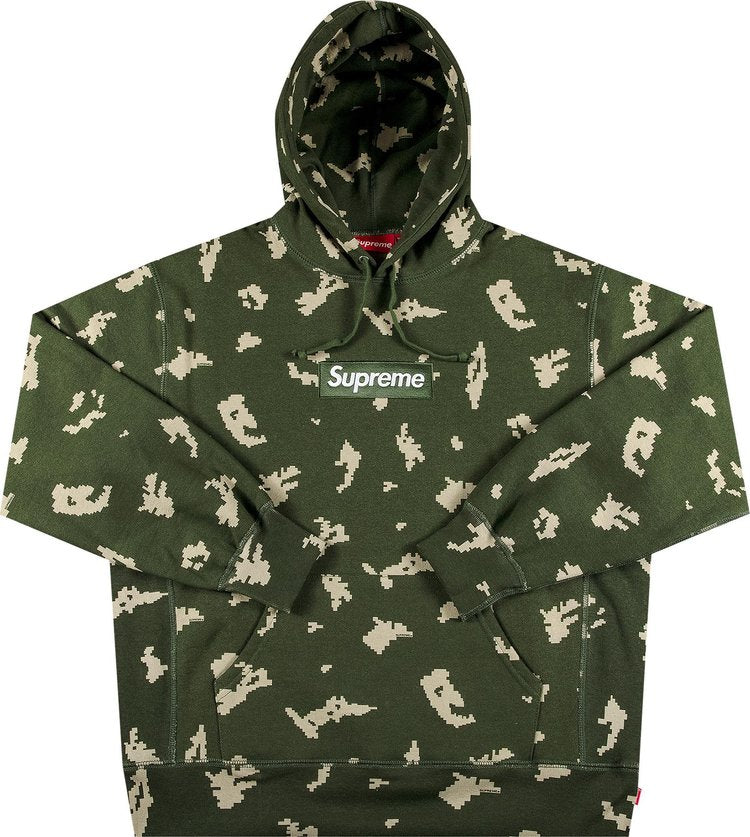 Supreme Box Logo Hooded Sweatshirt 'Olive Russian Camo', Green