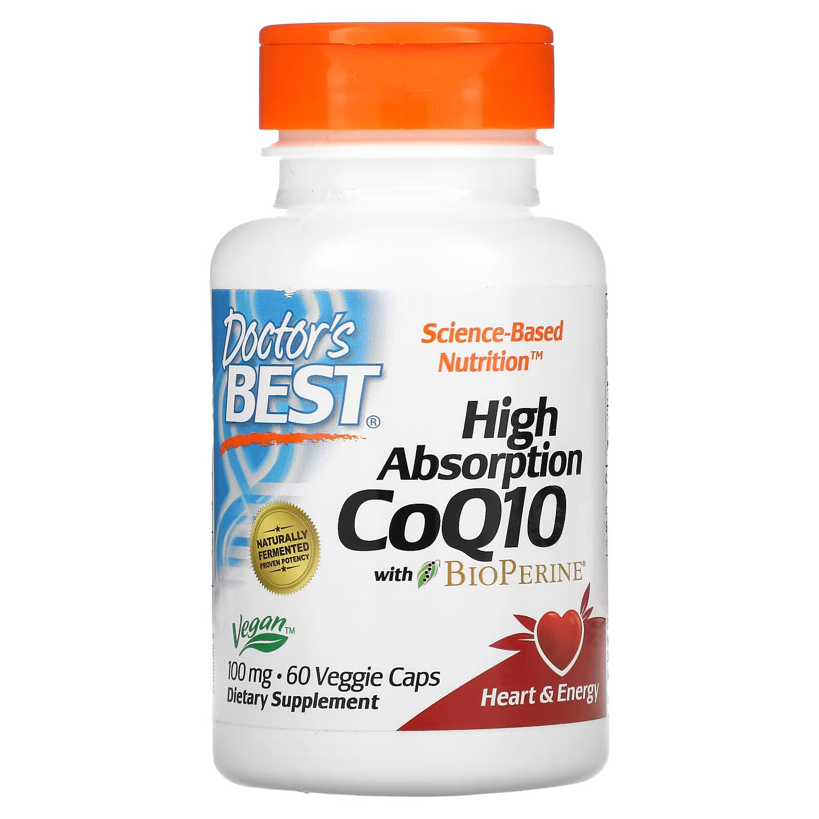 Doctor's Best, High Absorption CoQ10, with BioPerine, 100 mg 60 vegetarian capsules