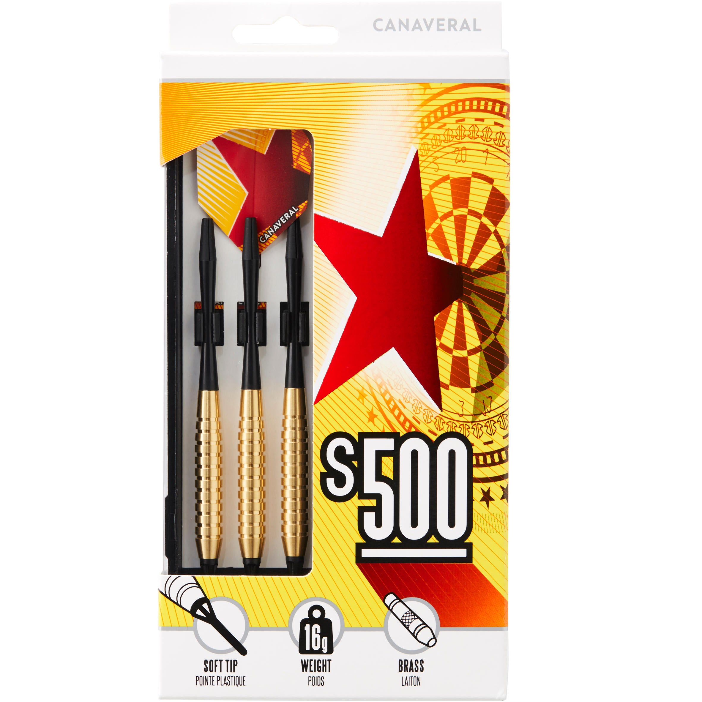 سهام S500 Softdart ذات 3 سهام ذات رؤوس بلاستيكية CANAVERAL