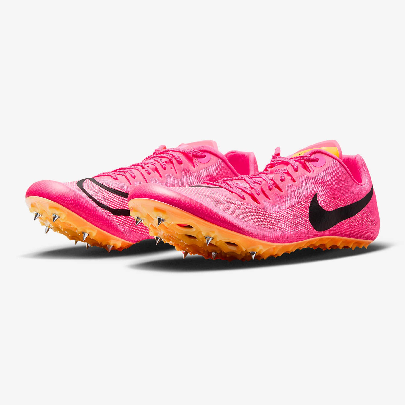 Nike Ja Fly 4 Track And Field Sprinting Spikes Cleats, Pink/Orange/Black