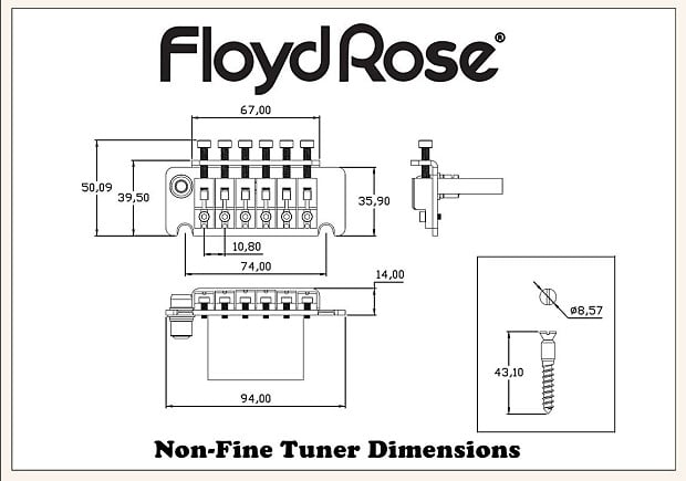 Authentic Floyd Rose Non-Fine Tuner Tremolo - Antique Silver