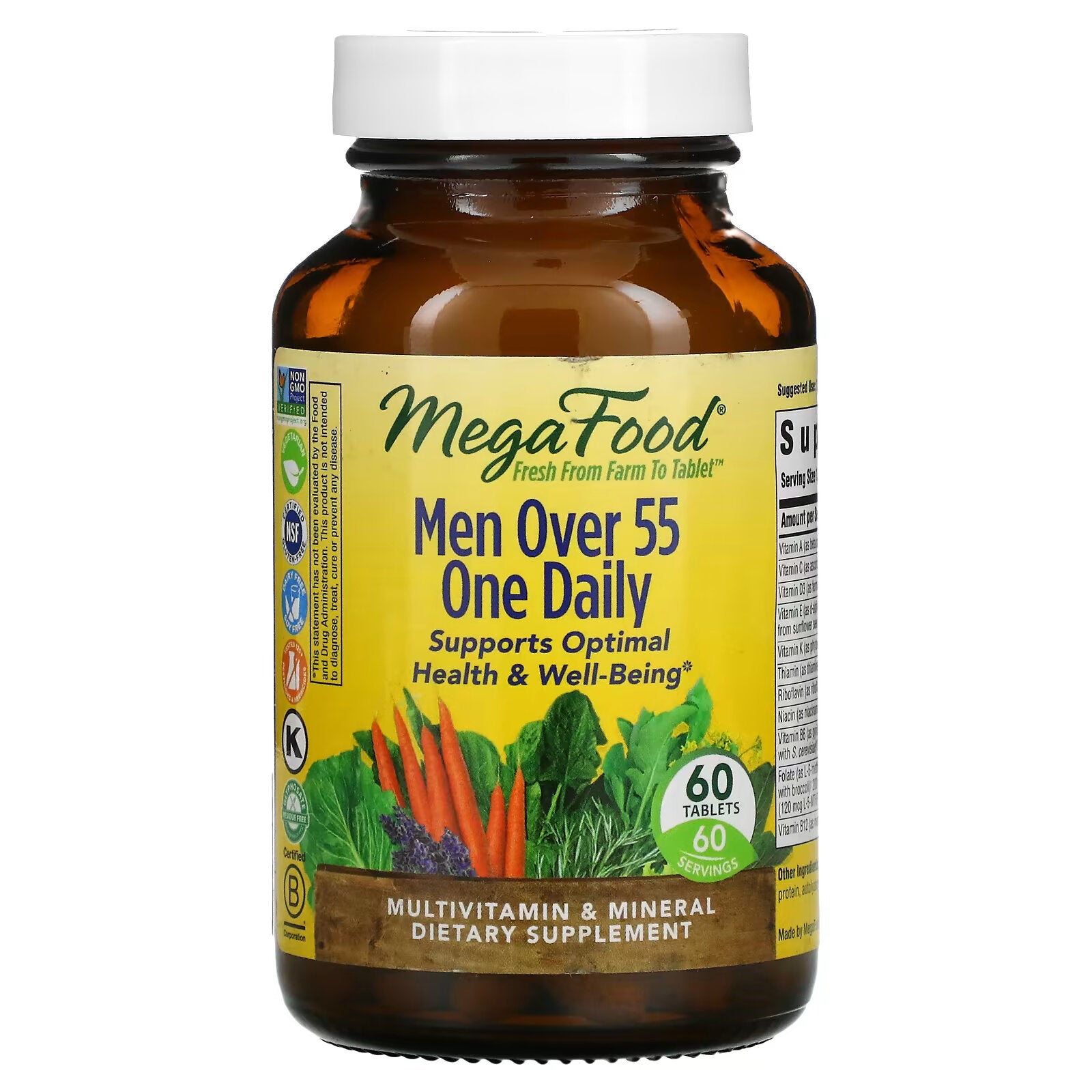 MegaFood, One Daily, Men's 55+, 60 Tablets