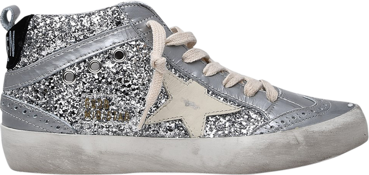 حذاء رياضي Golden Goose Wmns Mid Star Silver Glitter، فضي