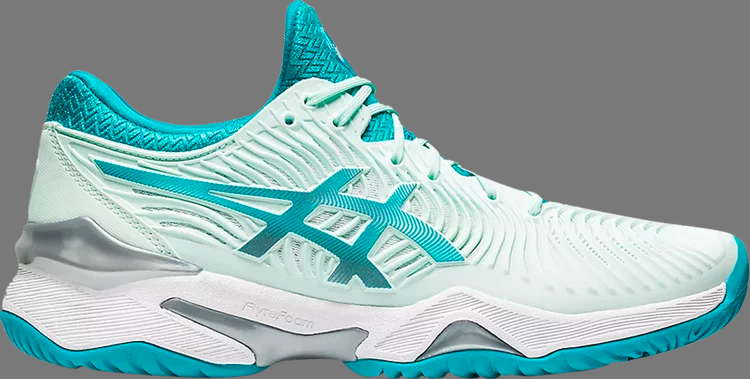 حذاء رياضي wmns court ff 2 'bio mint lagoon' من Asics، باللون الأزرق