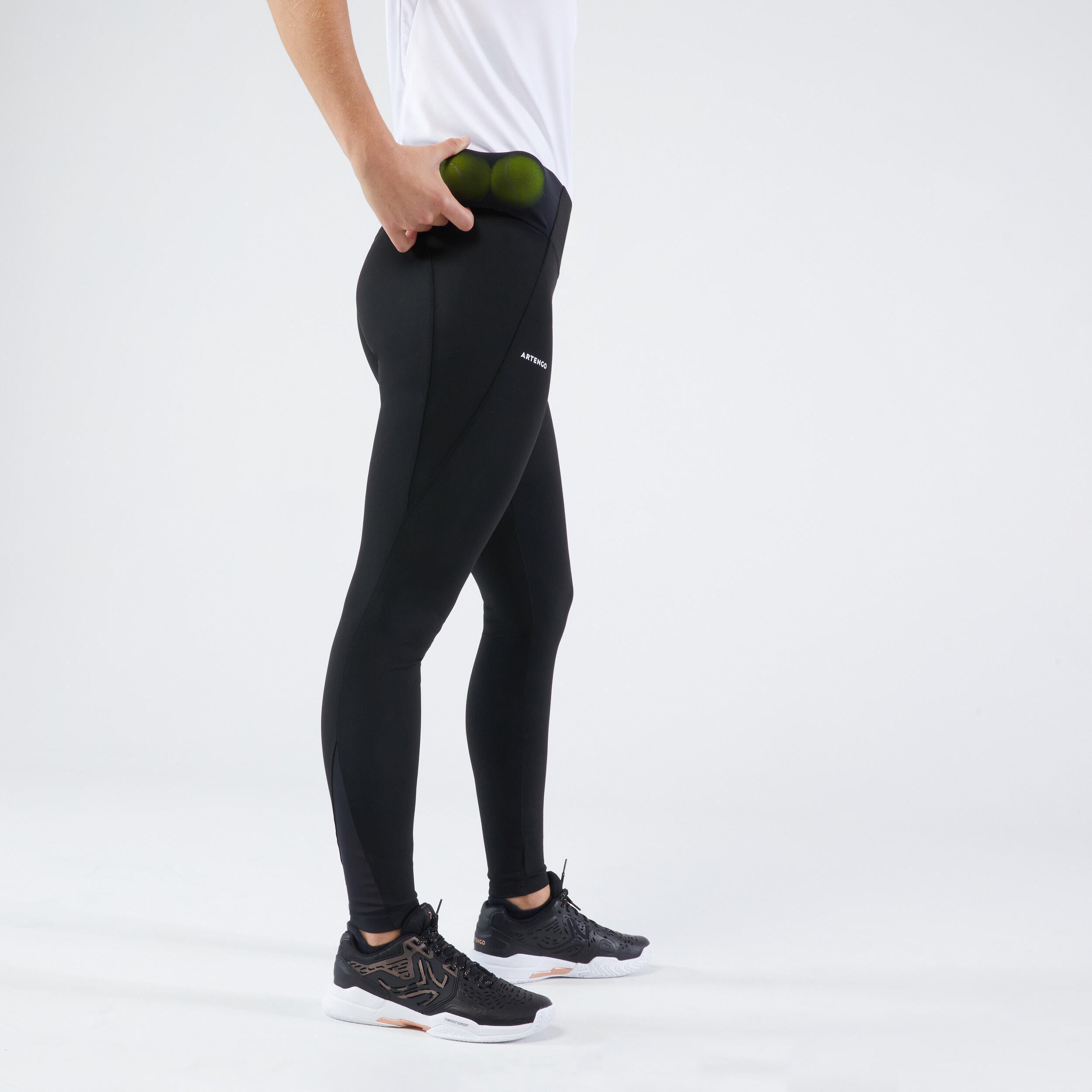 Women's tennis leggings - Dry Hip Ball black ARTENGO, black