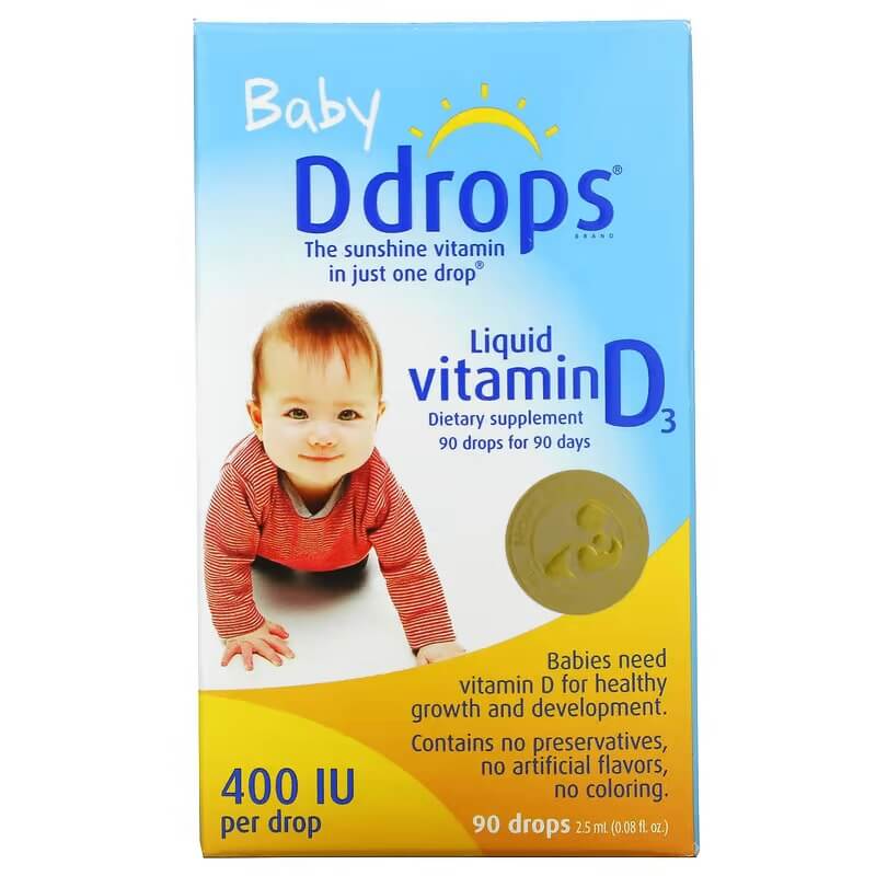 Liquid vitamin D3 Ddrops Baby 400 IU, 2.5 ml