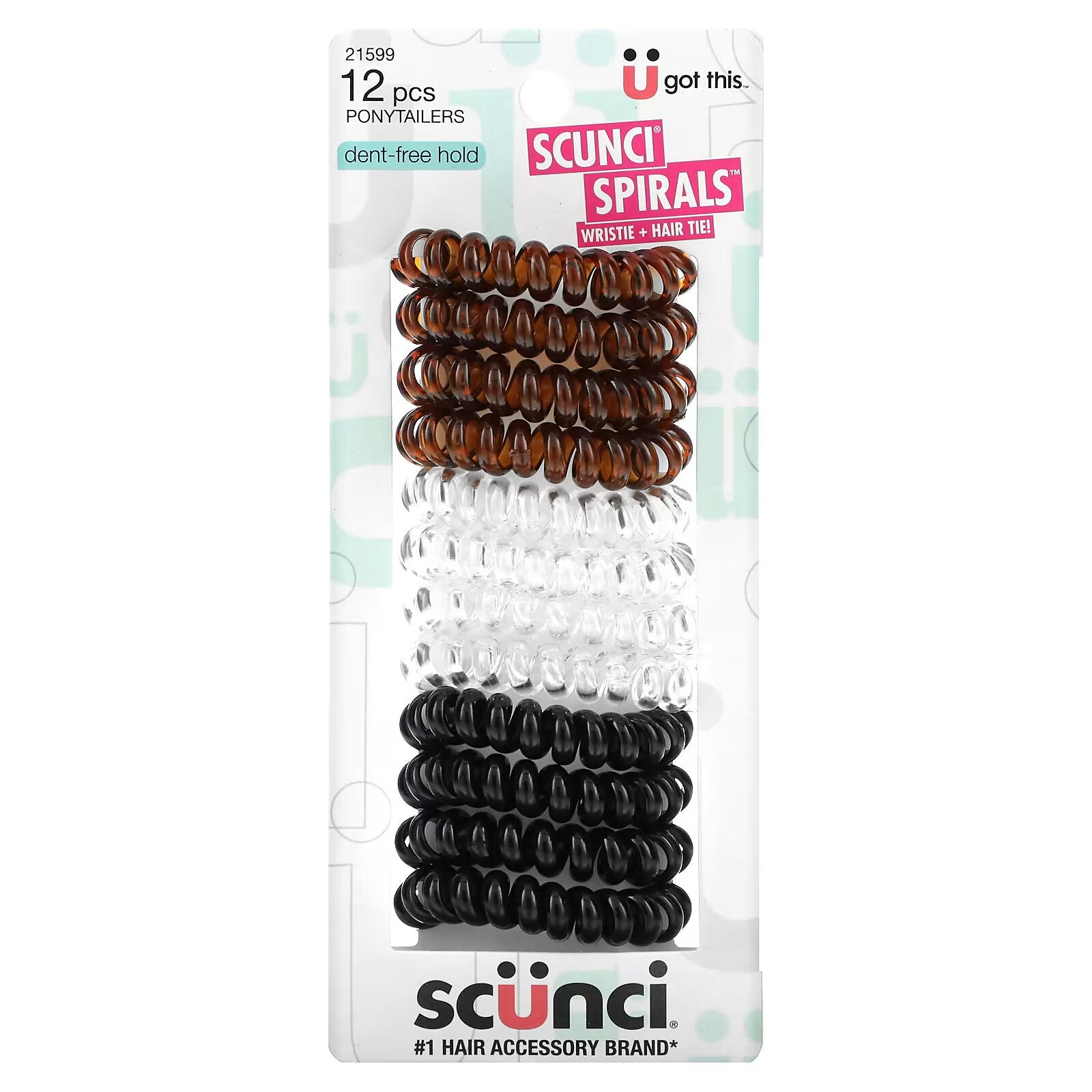 Scunci, Rubber bracelets, non-marking, 12 pieces