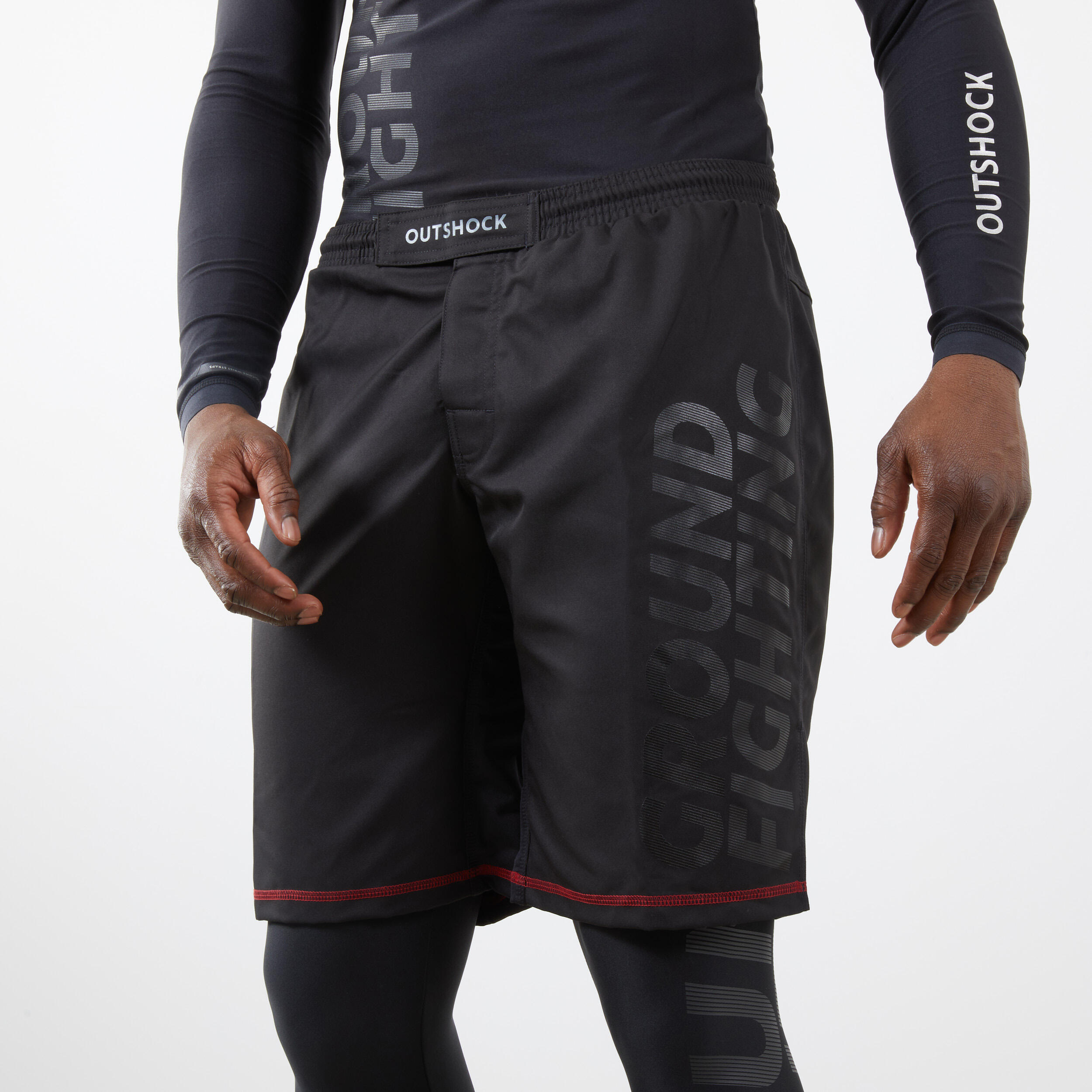 Outshock MMA/Grappling 500 shorts, black/burgundy