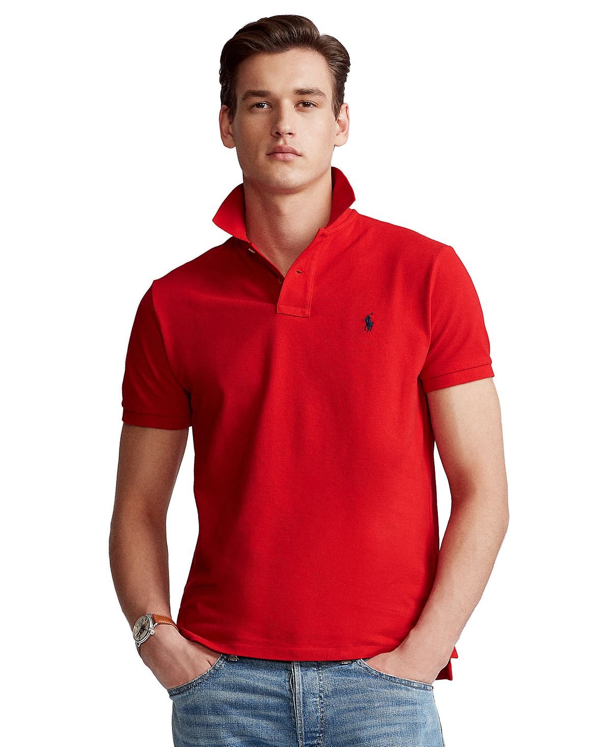 Polo Ralph Lauren Men's Slim Fit Mesh Custom Polo Shirt, Multi