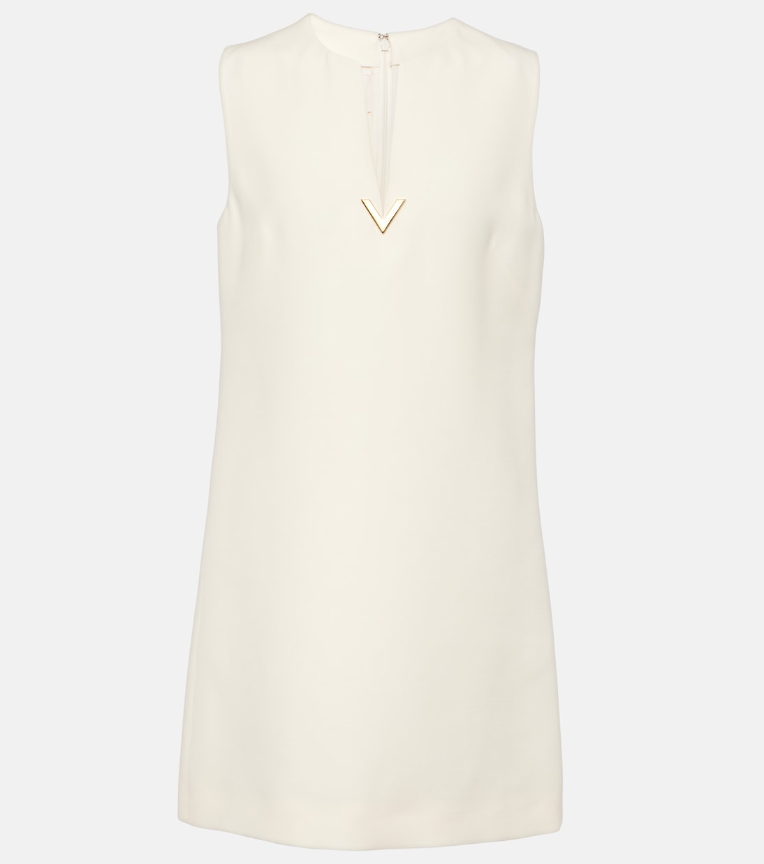 Valentino wool and silk vgold minidress, white