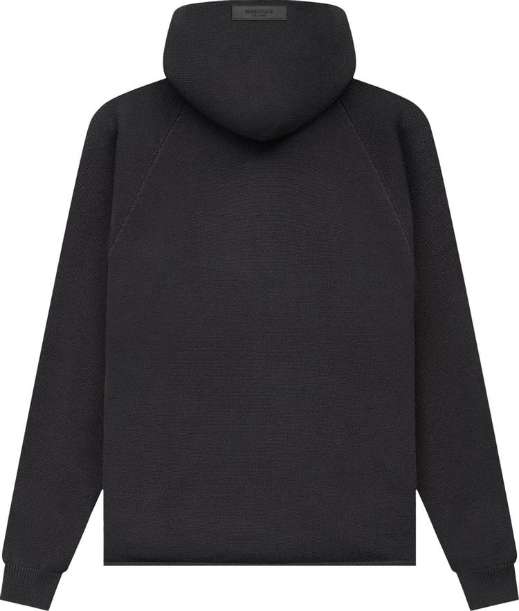 Fear of God Essentials Knit Hoodie 'Iron', black