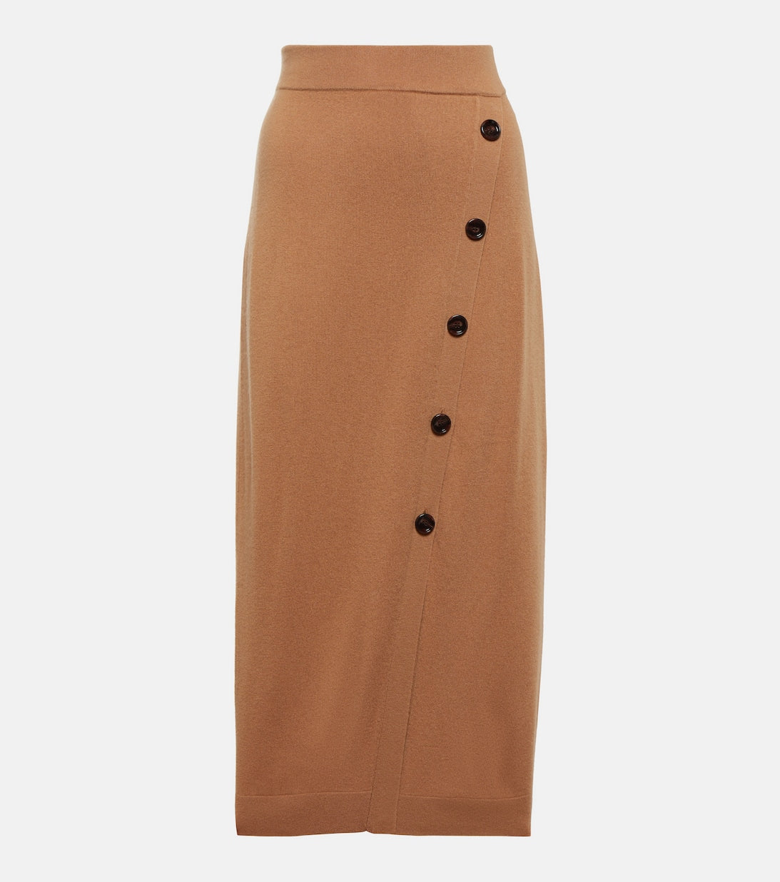 Cashmere and wool midi skirt JARDIN DES ORANGERS, brown