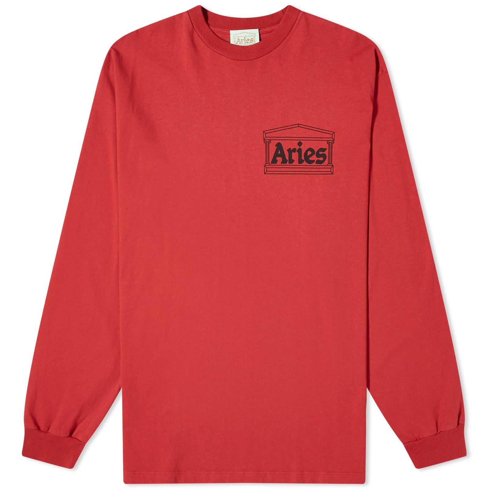 Aries Temple Long Sleeve T-Shirt, Dark Red