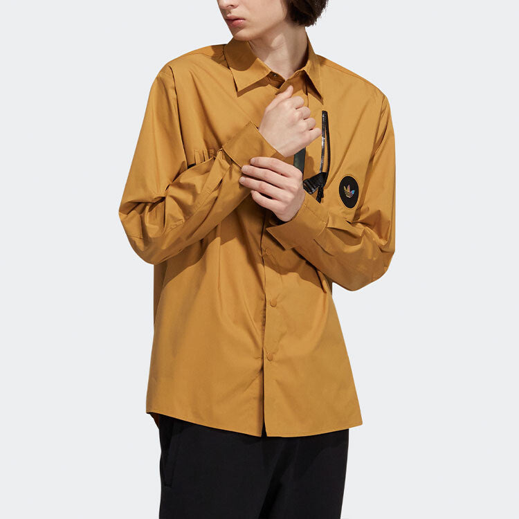 Prem Wvn Shirt Men Wheat Brown Adidas Originals, brown