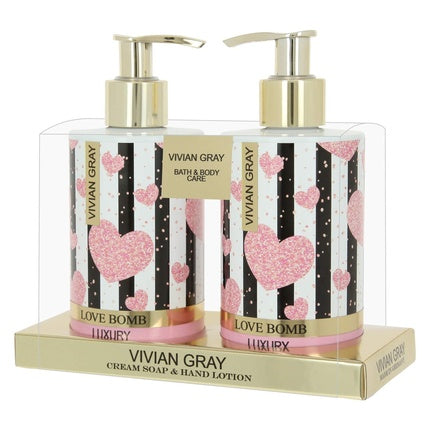 1052 Love Bomb Luxury Hand Care Set, Pink/Gold, 2 Pieces, Vivian Gray