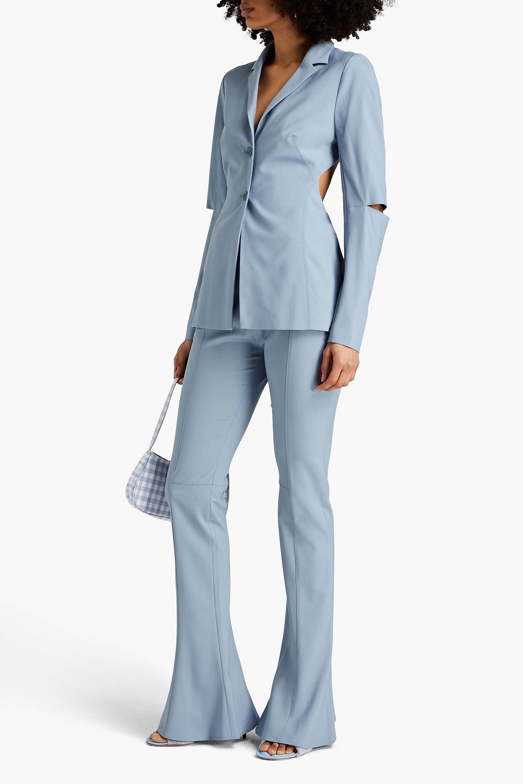 Melo blazer in stretch wool with JACQUEMUS cutouts, blue