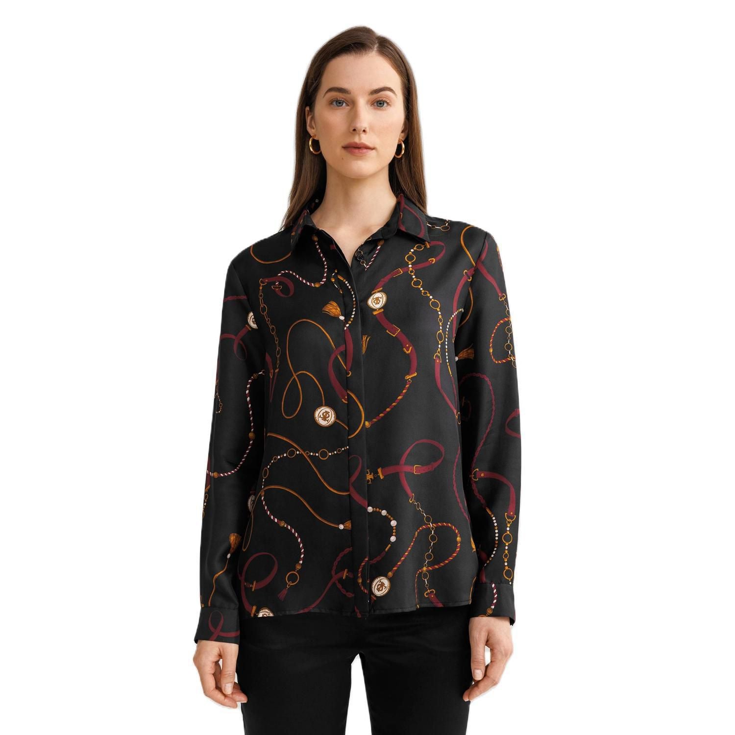 LILYSILK Louisville Print Silk Shirt for Women Lilysilk