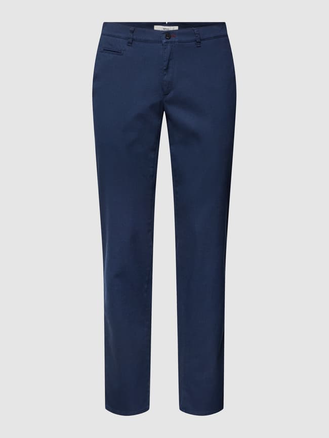 Slim fit chino trousers with French side pockets, model Fabio Brax dark blue