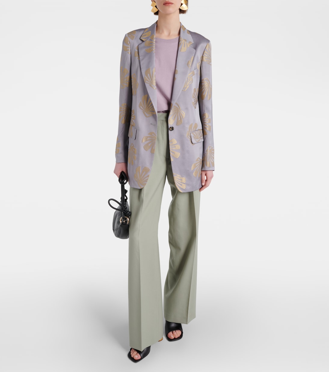 Dries Van Noten Jacquard Print Blazer, Blue