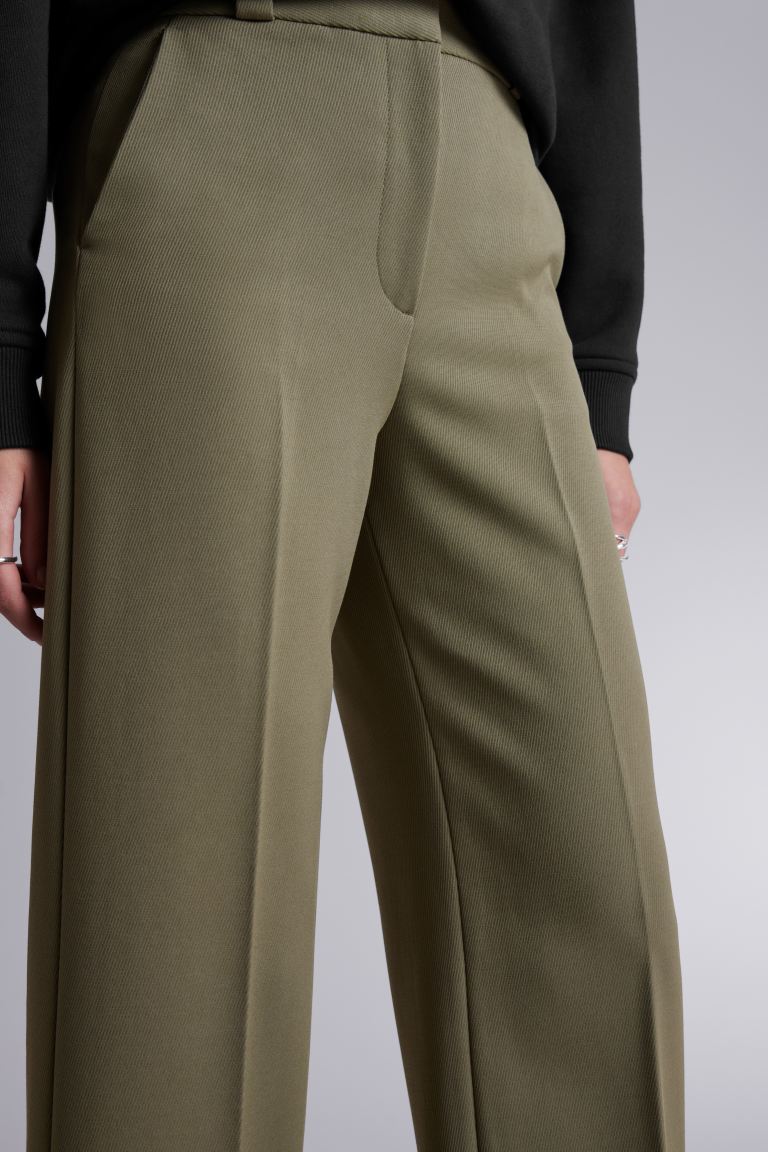 Wide-leg trousers H&M, khaki