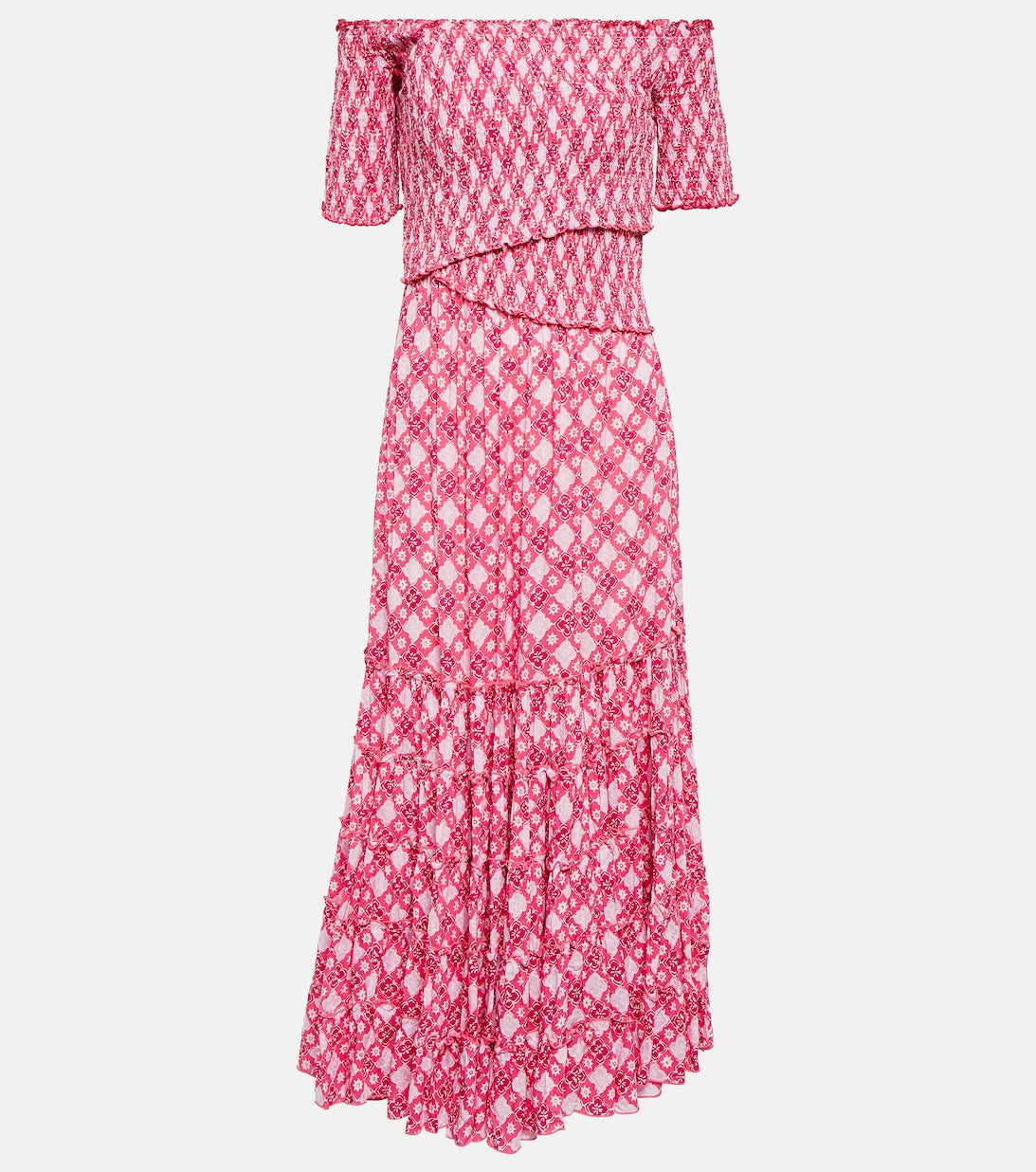 Soledad midi dress with POUPETTE ST BARTH print, pink