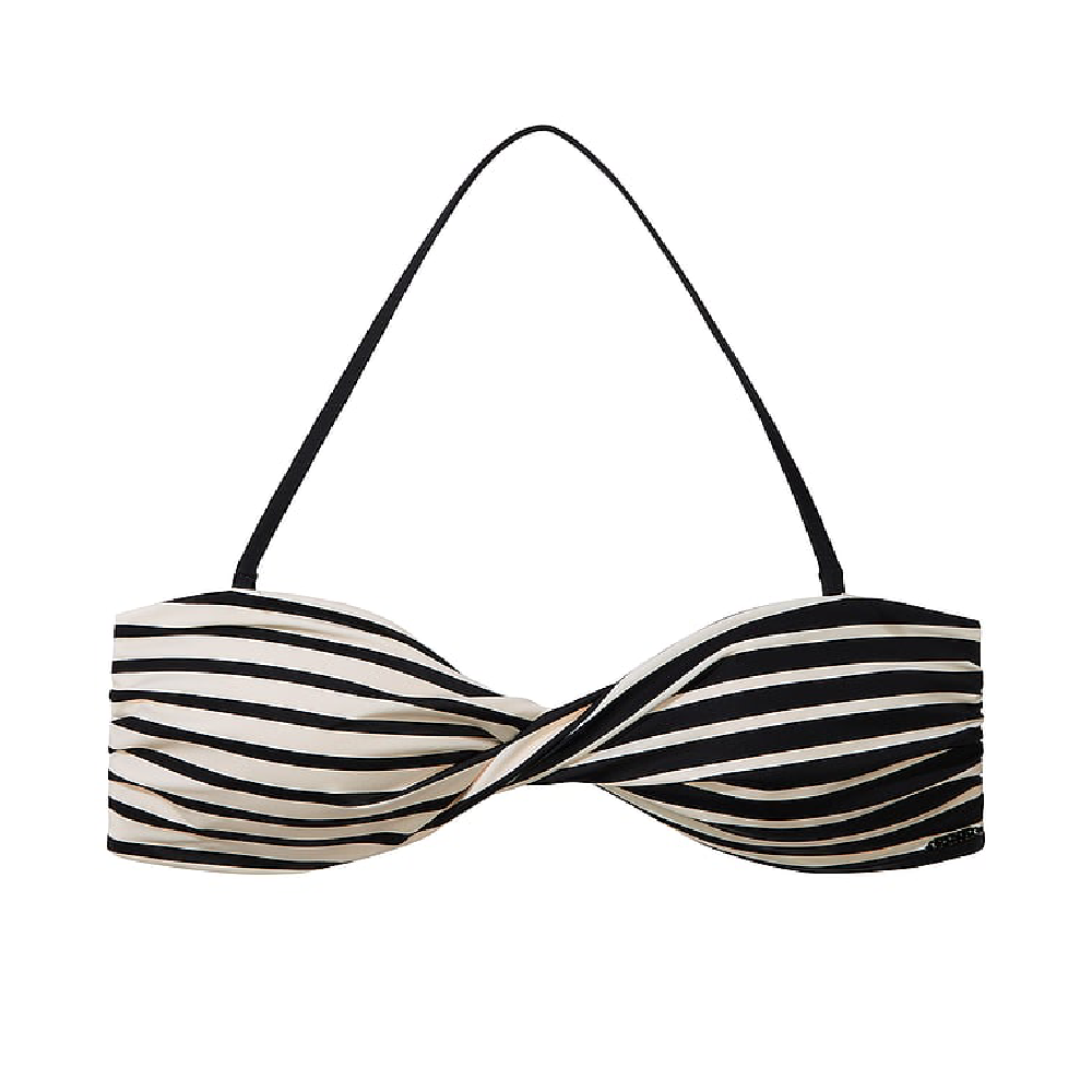 Victoria's Secret Pink Twist It Bandeau Bikini Top, Black/Cream