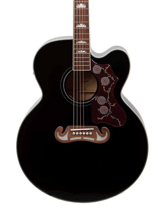 جيتار كهربائي أكوستيك Epiphone J-200 EC Studio، أسود EEJ2BKGH1