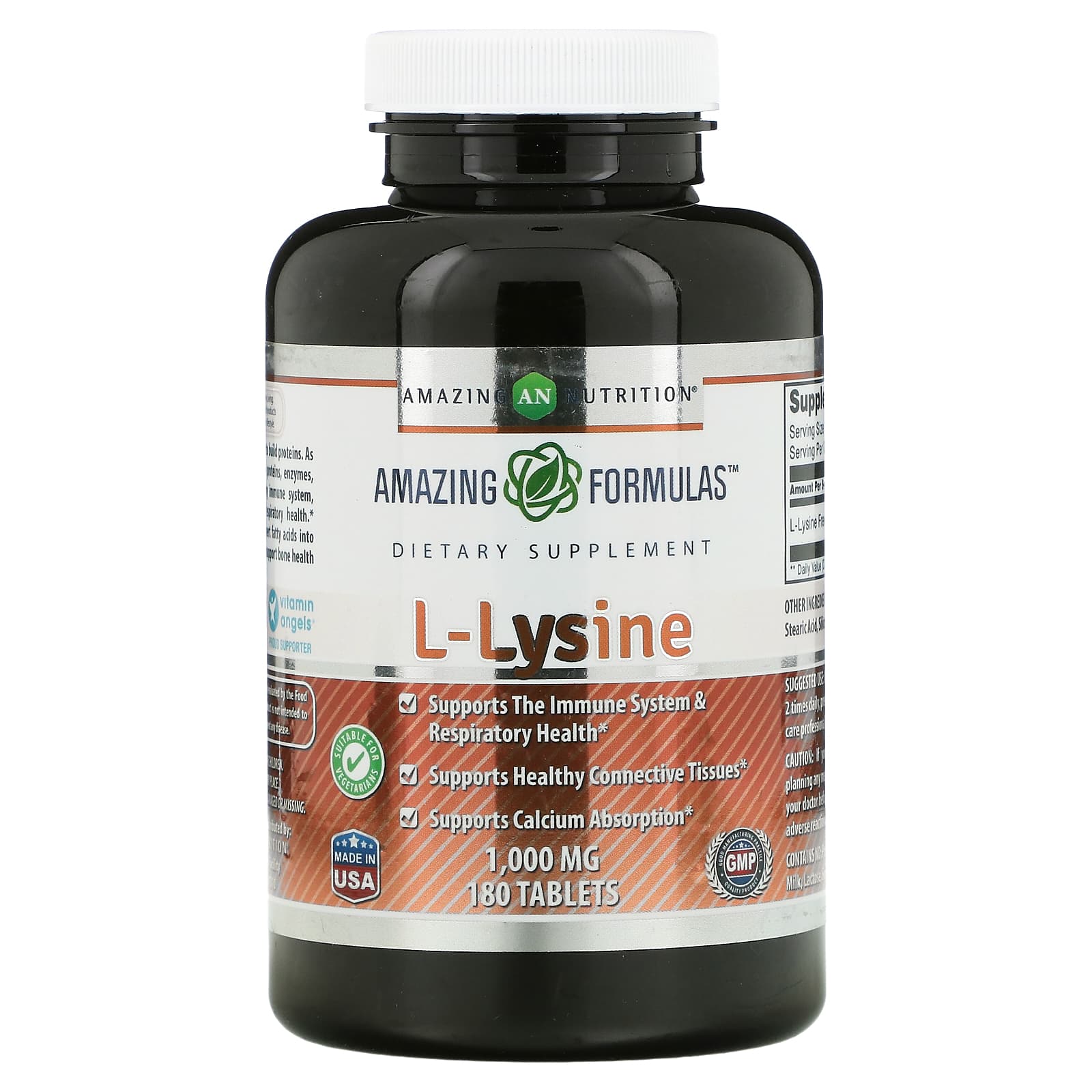 Amazing Nutrition L-Lysine, 180 Tablets