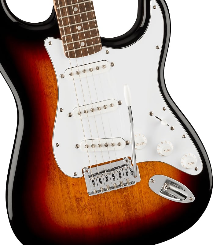 Squier Affinity Series Stratocaster Guitar Laurel Fingerboard, White Pickguard, 3-Color Sunburst