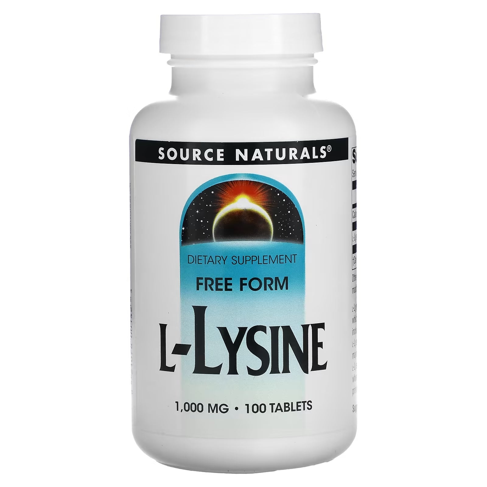 Source Naturals L-Lysine 1000 mg, 100 tablets